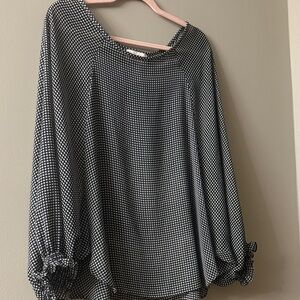 Joseph Ribkoff Black & White checked blouse NWOT